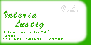 valeria lustig business card